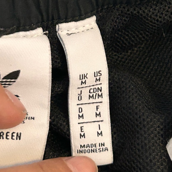 Adidas Originals Black Primegreen Tricolor Trefoil Swim Shorts Big Logo Medium - Picture 6 of 8